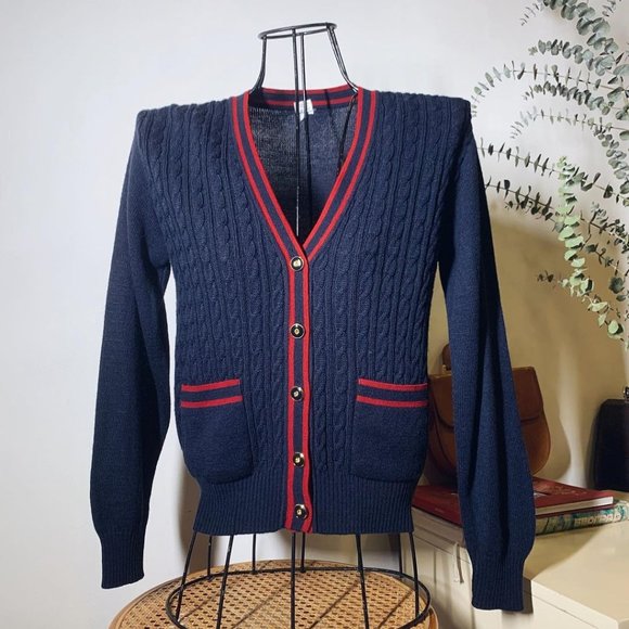 Used Women's Basic V Neck Knit Wool Cardigan M - Picture 1 of 1